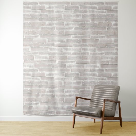 Tenture Faux Old White Brick Wall (En situation)