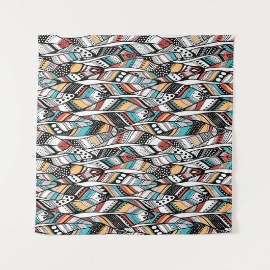 Tenture Feather seamless pattern (Devant (Horizontal))
