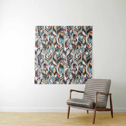 Tenture Feather seamless pattern (En situation)