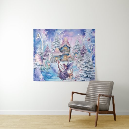 Tenture Fée de Noël magique et capricieuse (En situation (horizontale))