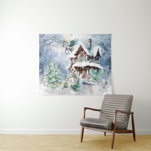 Tenture Fée de Noël magique et capricieuse (En situation (horizontale))