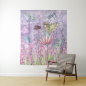 Tenture Fée mignonne avec l'aquarelle Ladybug (En situation)