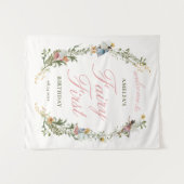 Tenture Fée Première Florale Vintage Bienvenue Anniversair (Devant (Horizontal))