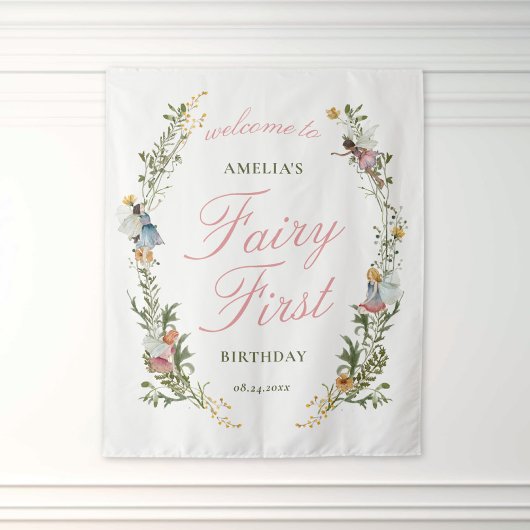 Tenture Fée Première Florale Vintage Bienvenue Anniversair