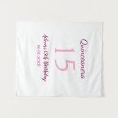 Tenture Fée rose 15e anniversaire simple moder quinceanera (Devant (Horizontal))