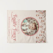 Tenture Fée rose pâle première fête d'anniversaire Personn (Devant (Horizontal))