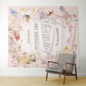 Tenture Fées Fleurs Fleurs sauvages Pré Accueil Anniversai (En situation (horizontale))