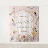 Tenture Fées Fleurs Fleurs sauvages Pré Accueil Anniversai (Devant)