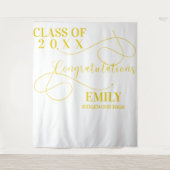 Tenture Félicitations à Gold Graduate Nom diplômé de 2025 (Devant)