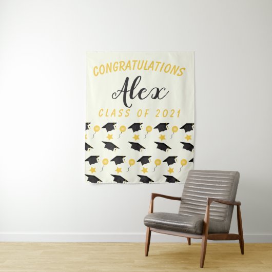 Tenture Félicitations à la promotion de diplômés Nom perso (En situation)