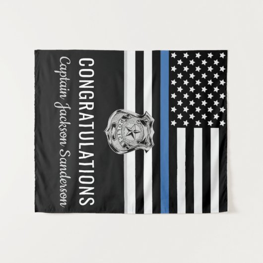 Tenture Félicitations à la retraite du drapeau bleu de la  (Devant (Horizontal))