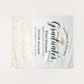 Tenture Félicitations à nos deux diplômés Gold Confetti Pa (Devant (Horizontal))