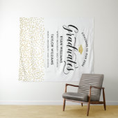 Tenture Félicitations à nos deux diplômés Gold Confetti Pa (En situation (horizontale))