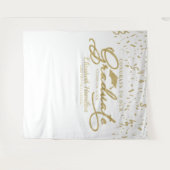 Tenture Félicitations au diplômé Fond doré et blanc (Devant (Horizontal))