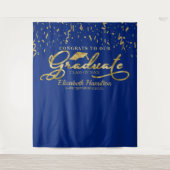 Tenture Félicitations au diplômé Fond doré et bleu (Devant)