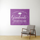 Tenture Félicitations au diplômé Fond Violet (En situation (horizontale))