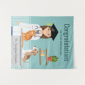 Tenture Félicitations au nouveau diplômé en médecine vétér (Devant (Horizontal))