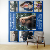 Tenture Félicitations aux diplômés Bleu Université Photo (En situation)