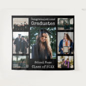 Tenture Félicitations aux diplômés Photo Noir Classique (Devant (Horizontal))