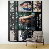 Tenture Félicitations aux diplômés Photo Noir Classique (En situation)