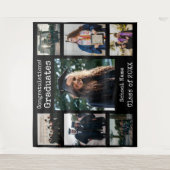 Tenture Félicitations aux diplômés Photo Noir Classique (Devant)