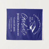 Tenture Félicitations Bleu de Minuit À Notre Diplômé Chic (Devant (Horizontal))