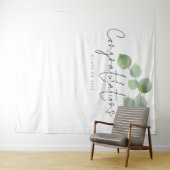 Tenture Félicitations Classe 2024 Fond de photo Eucalyptus (En situation (horizontale))