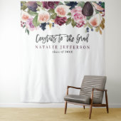 Tenture Félicitations de diplômé de fleurs aquarelles mode (En situation)