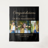 Tenture Félicitations de remise de diplôme photo noir mode (Devant)