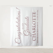 Tenture Félicitations diplômé coutume rose or script (Devant)