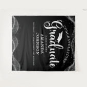 Tenture Félicitations Diplômé noir blanc (Devant (Horizontal))