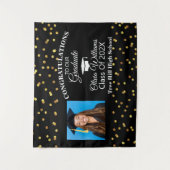 Tenture Félicitations diplômé photo or noir promotion 2021 (Devant)