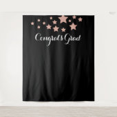 Tenture Félicitations diplômé Rose Gold Paillettes Étoiles (Devant)