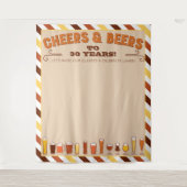 Tenture Félicitations et bières Toile de fond anniversaire (Devant)