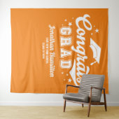 Tenture Félicitations Grad Orange Graduation Party Context (En situation (horizontale))