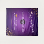 Tenture Félicitations Modernes Dentiste Diplômé Violet (Devant (Horizontal))