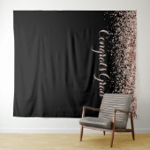 Tenture Félicitations Parties scintillant rose noire Étinc (En situation (horizontale))