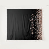 Tenture Félicitations Parties scintillant rose noire Étinc (Devant (Horizontal))