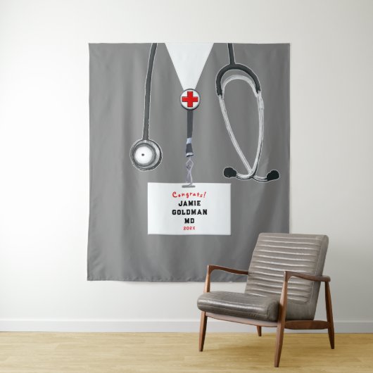 Tenture Félicitations pour la remise des diplômes de l'éco (En situation)