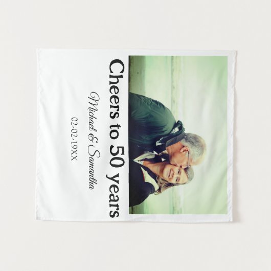 Tenture félicitations pour les 50 ans d'anniversaire nom p (Devant (Horizontal))