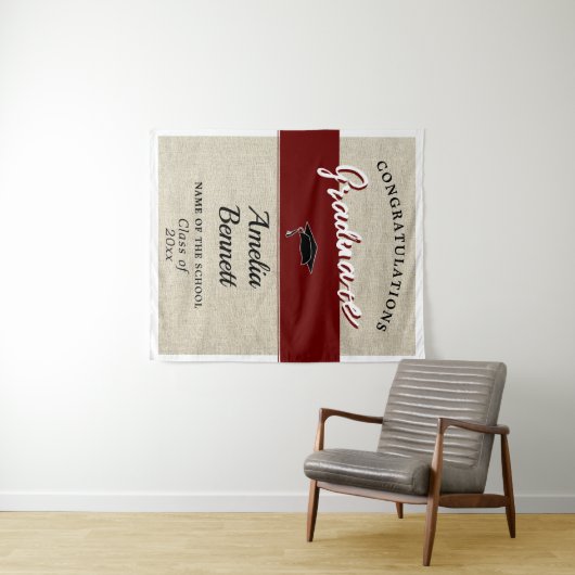 Tenture Félicitations Rustic Red (En situation (horizontale))