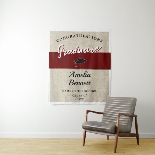 Tenture Félicitations Rustic Red (En situation)