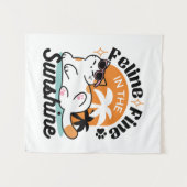 Tenture Feline fin au soleil - Chat Tropical relaxé (Devant (Horizontal))