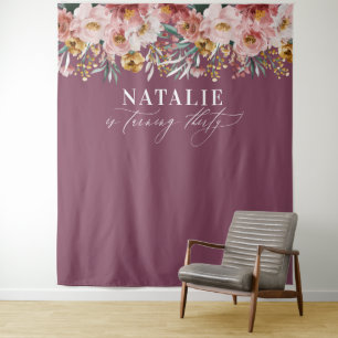 Tenture Féminin aquarelle floral 30e anniversaire violet c