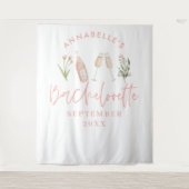 Tenture Féminin rose floral champagne enterrement de vie d (Devant)