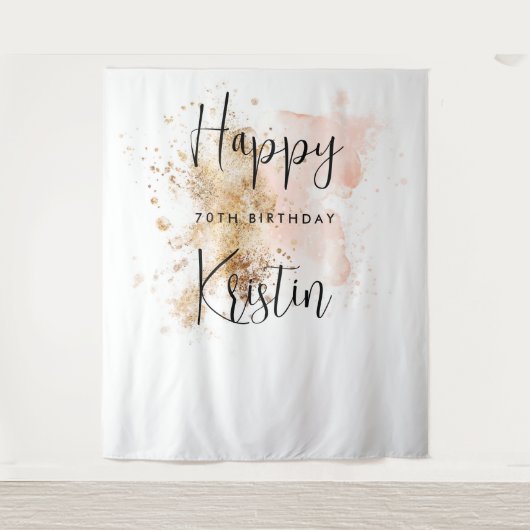 Tenture Femme 70e anniversaire Photo Booth fond (Devant)