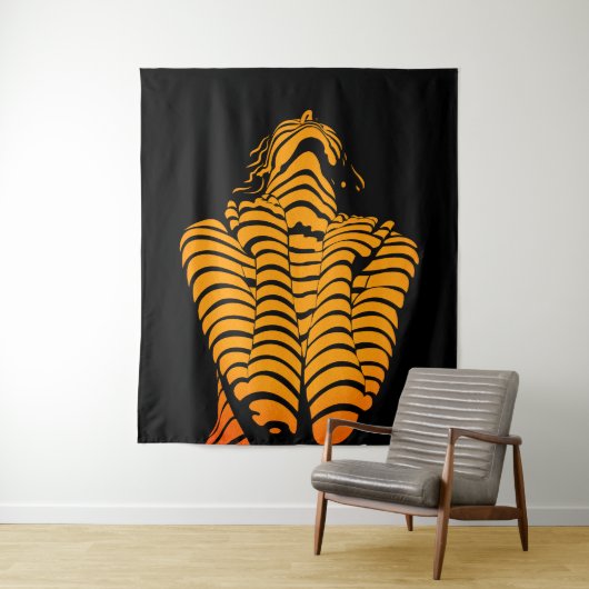 Tenture Femme Abstraite Silhouette Moderne Expressive (En situation)