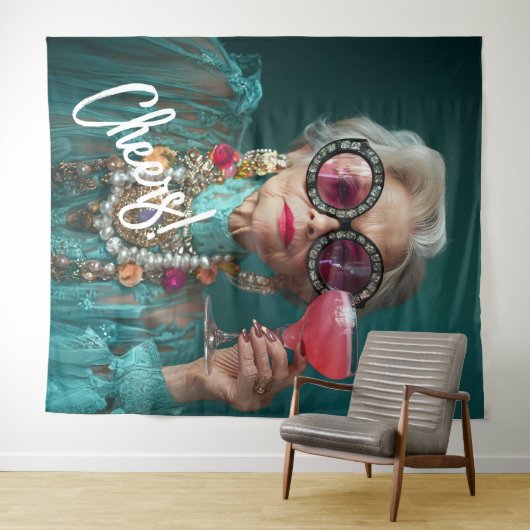 Tenture Femme Âgée Glamour audacieuse mode de luxe (En situation (horizontale))