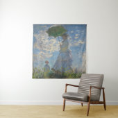 Tenture Femme avec parasol - Madame Monet et son fils (En situation)