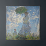 Tenture Femme avec parasol - Madame Monet et son fils<br><div class="desc">Claude Monet, 1875 en plein air peinture à l'huile sur toile représente Claude Monet femme Camille avec un parasol, debout sur une colline verte herbacée avec un ciel bleu nuageux en arrière - plan, lors d'une journée ventée en été chic boho clair bohème chic décoration d'art moderne classique historique moderne...</div>